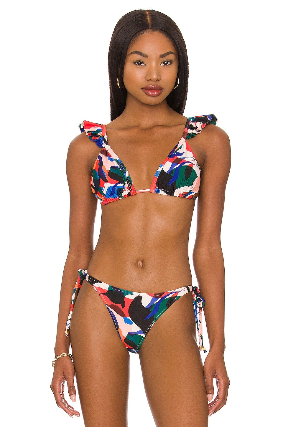 PatBo Protea Ruffle String Bikini Top