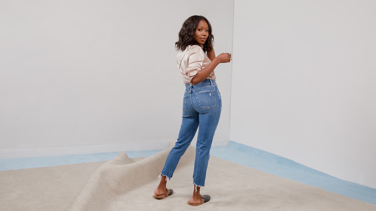 Gap High Rise Rip & Repair Cheeky Straight Jeans with Secret Smoothing Pockets