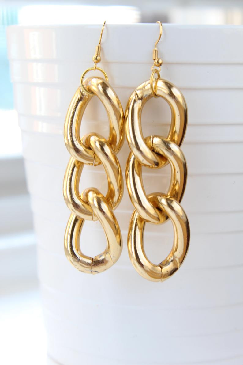 BlackBerriesBox + Gold Plated Chain Link Earrings