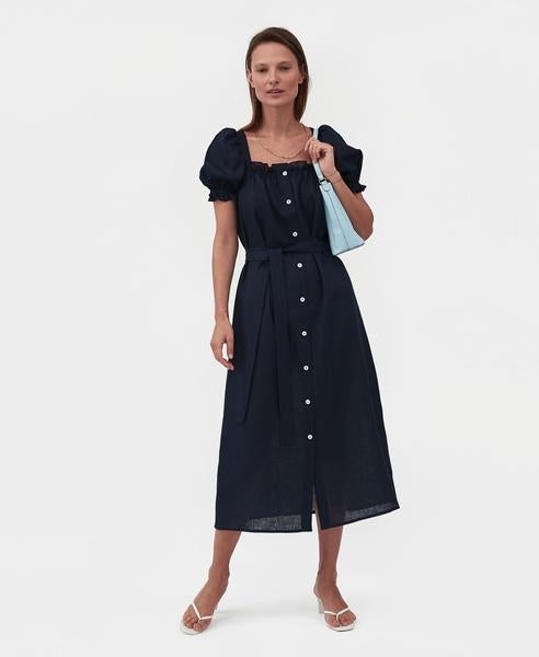 monsoon brigitte navy dress