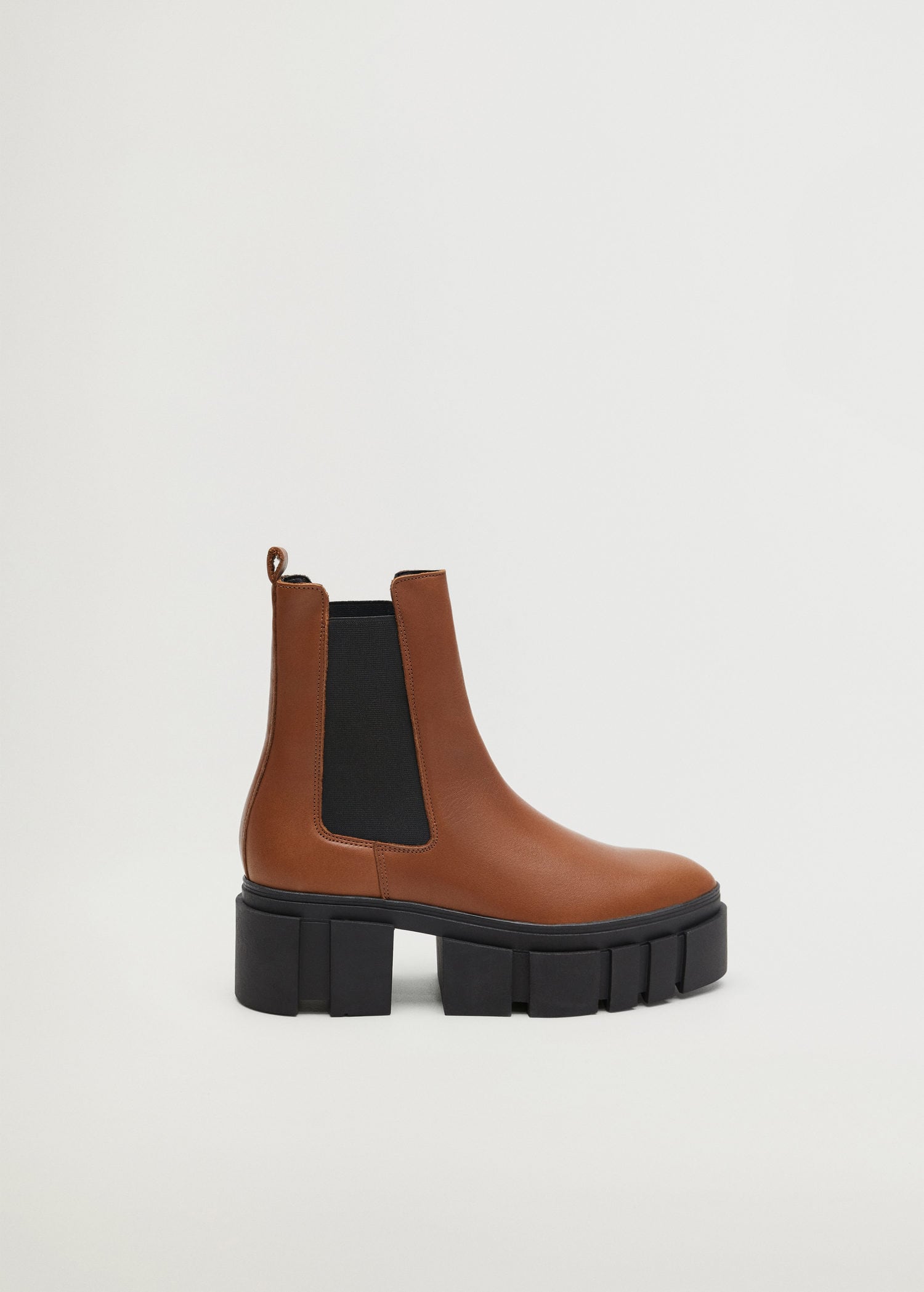 brown track sole boots