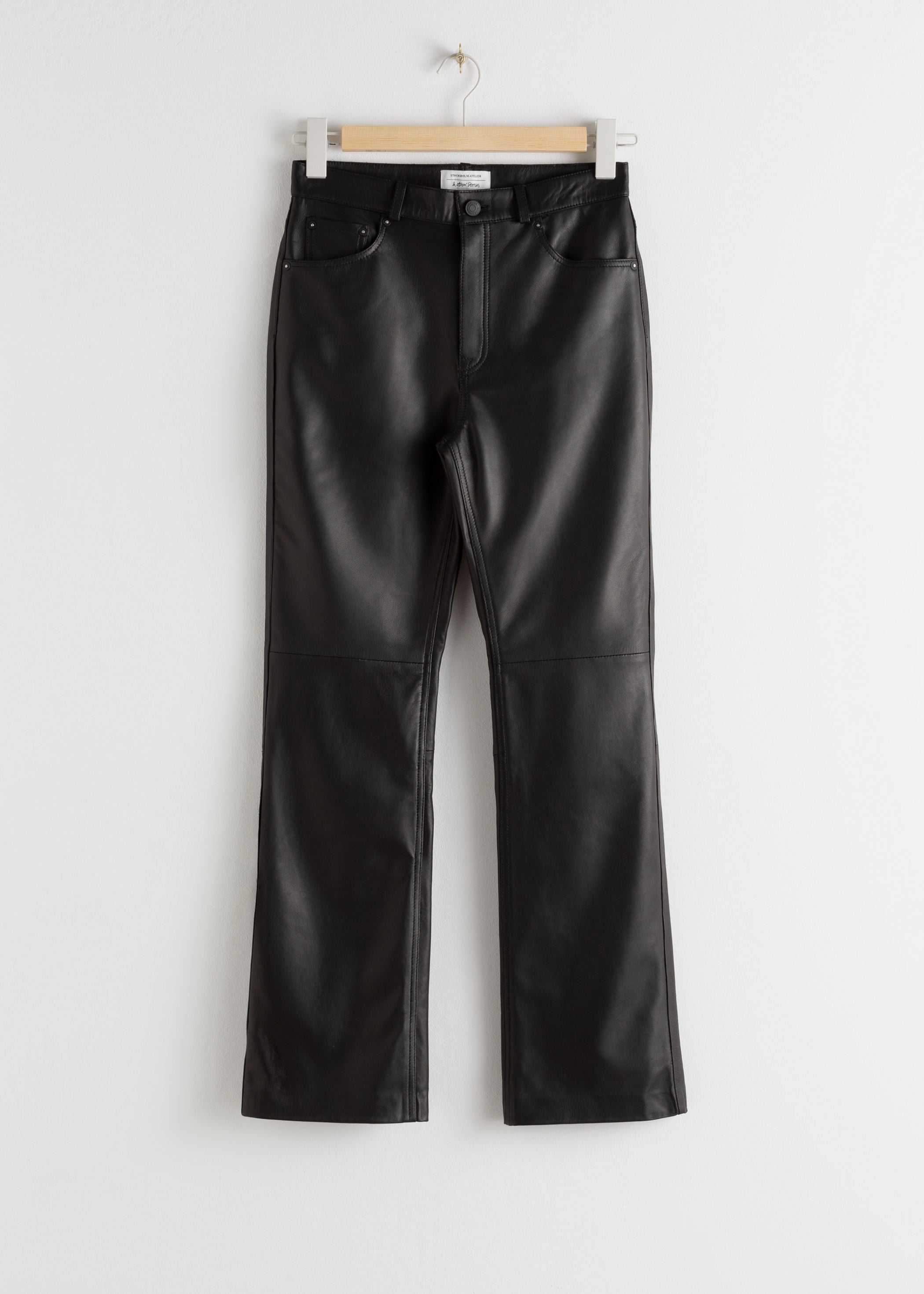 black leatherette pants