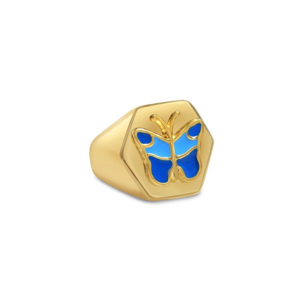 Butterfly signet ring deals