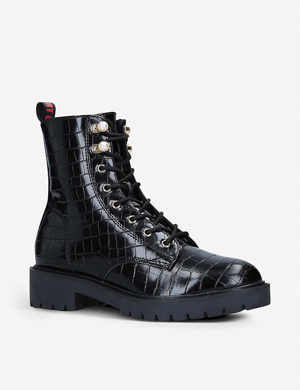 KG KURT GEIGER Tilly Mock Croc Faux Leather Ankle Boots