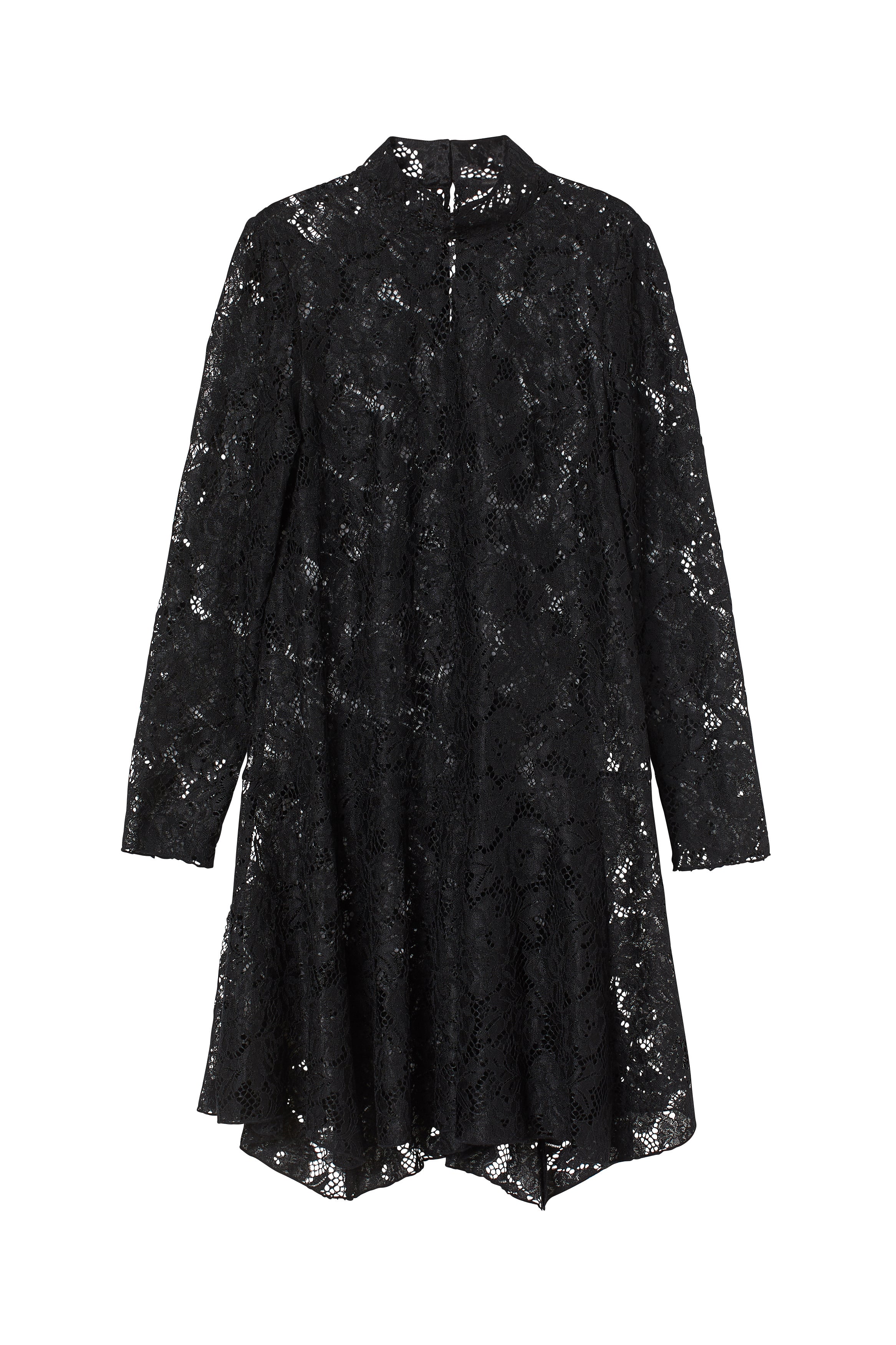 H&M + Lace standup collar dress
