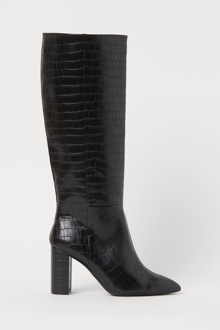crocodile patterned boots h&m