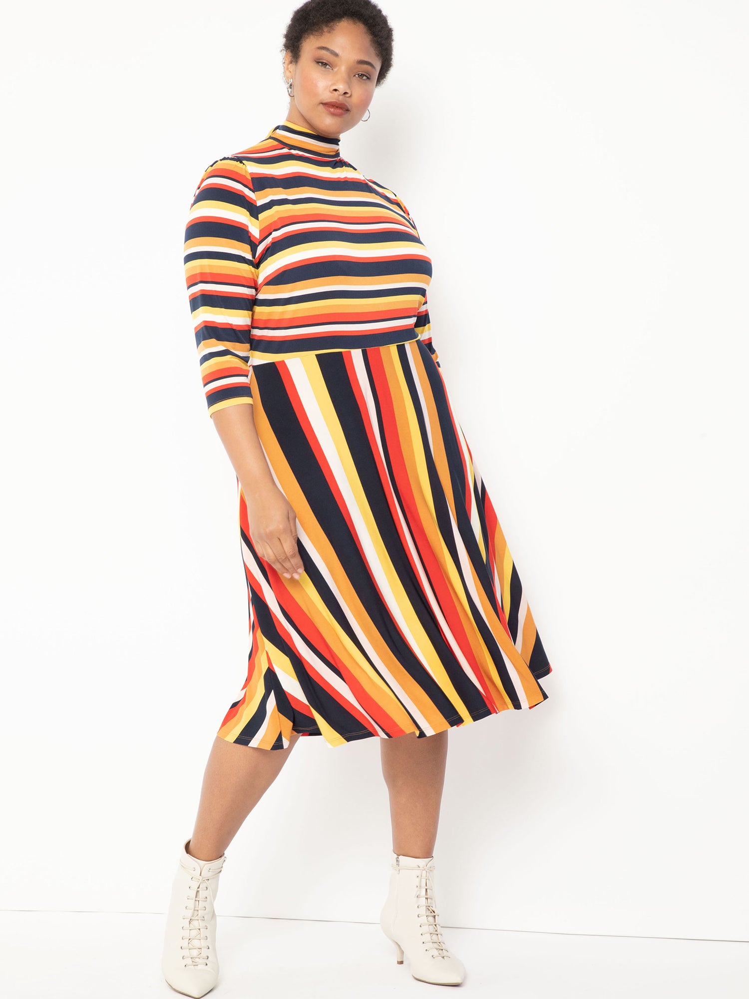 Eloquii fit shop and flare dress