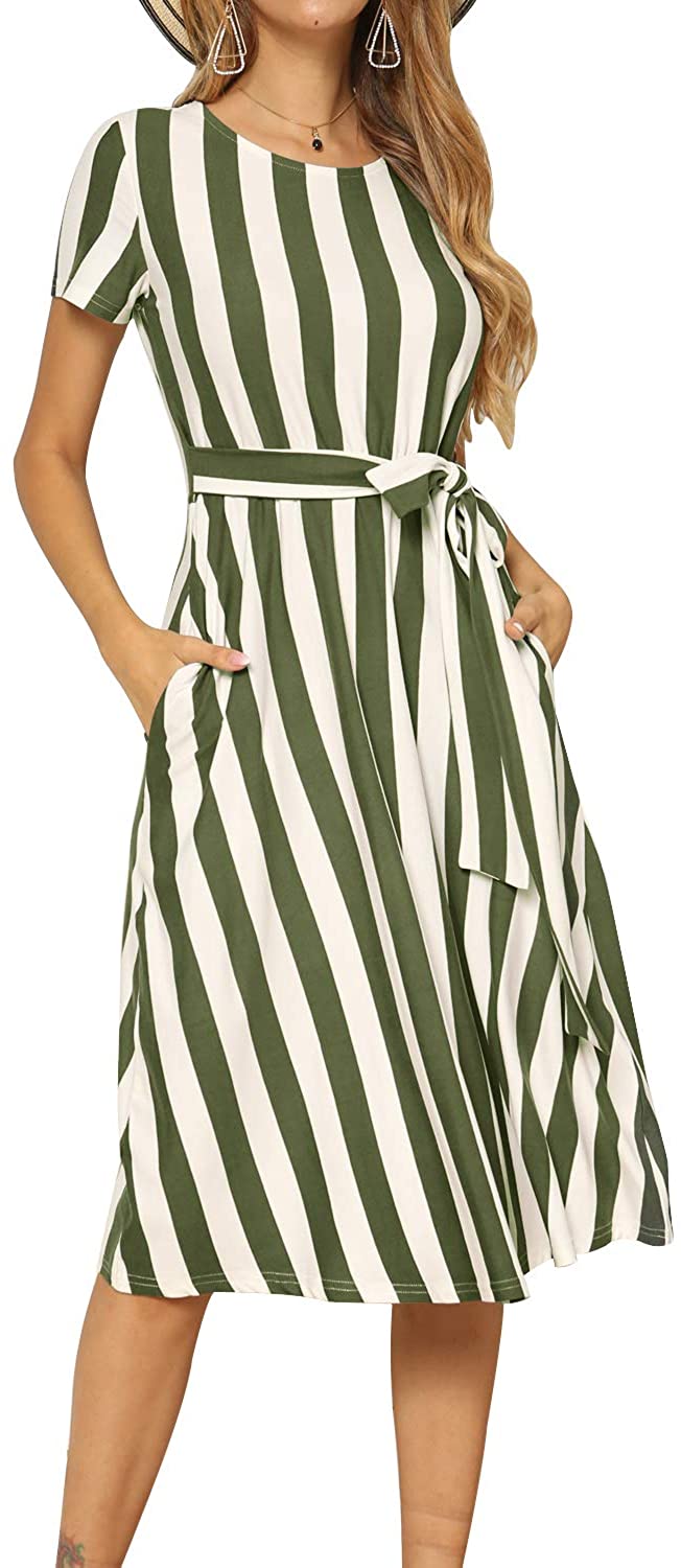 Levaca + Wide Stripe Midi Dress
