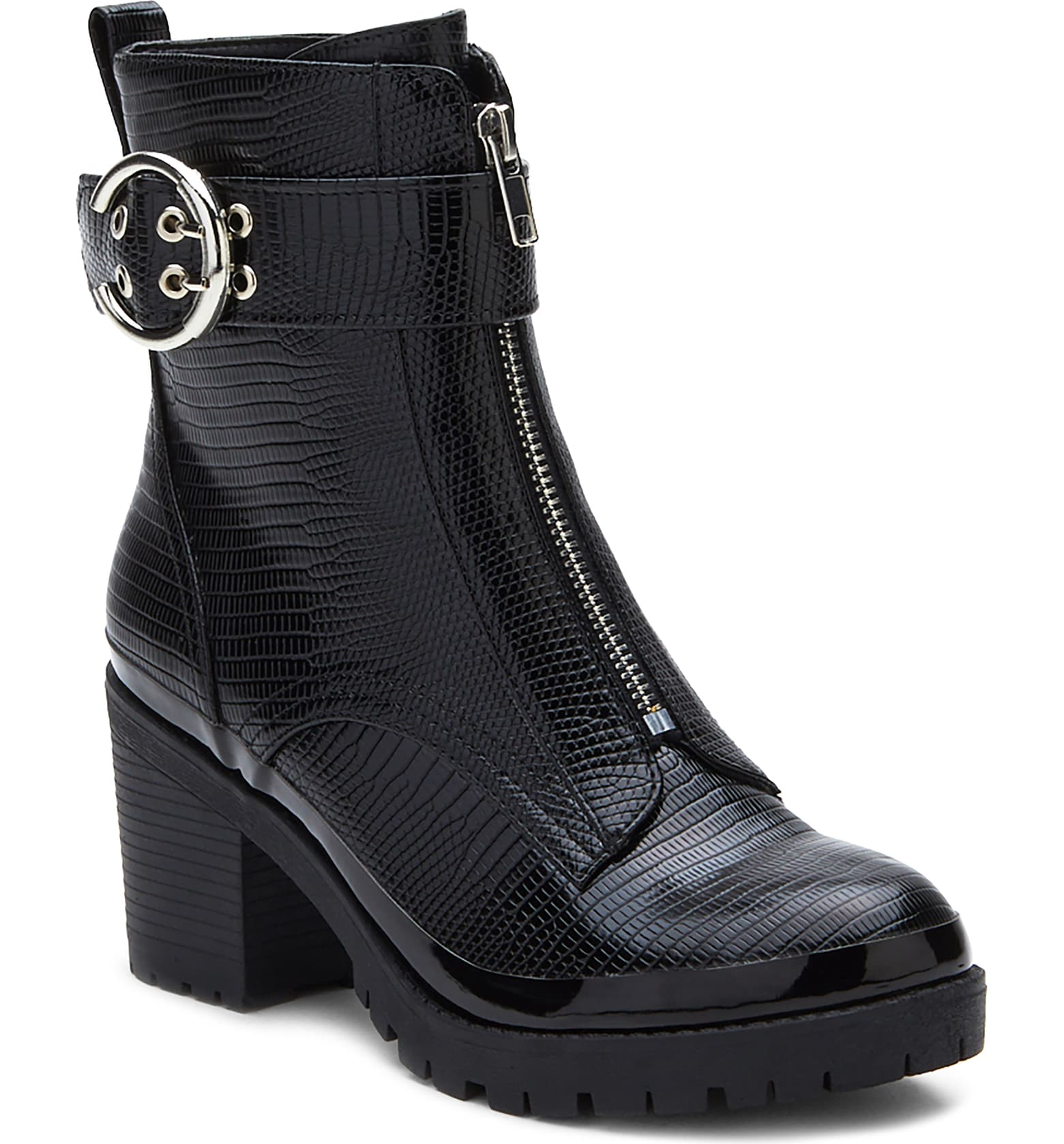 black croc skin boots