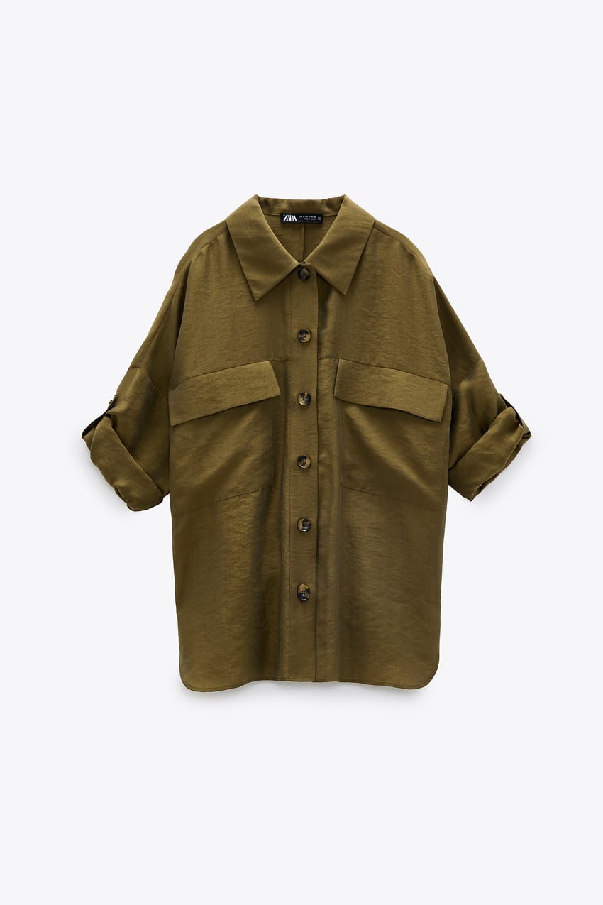 zara faux shearling overshirt