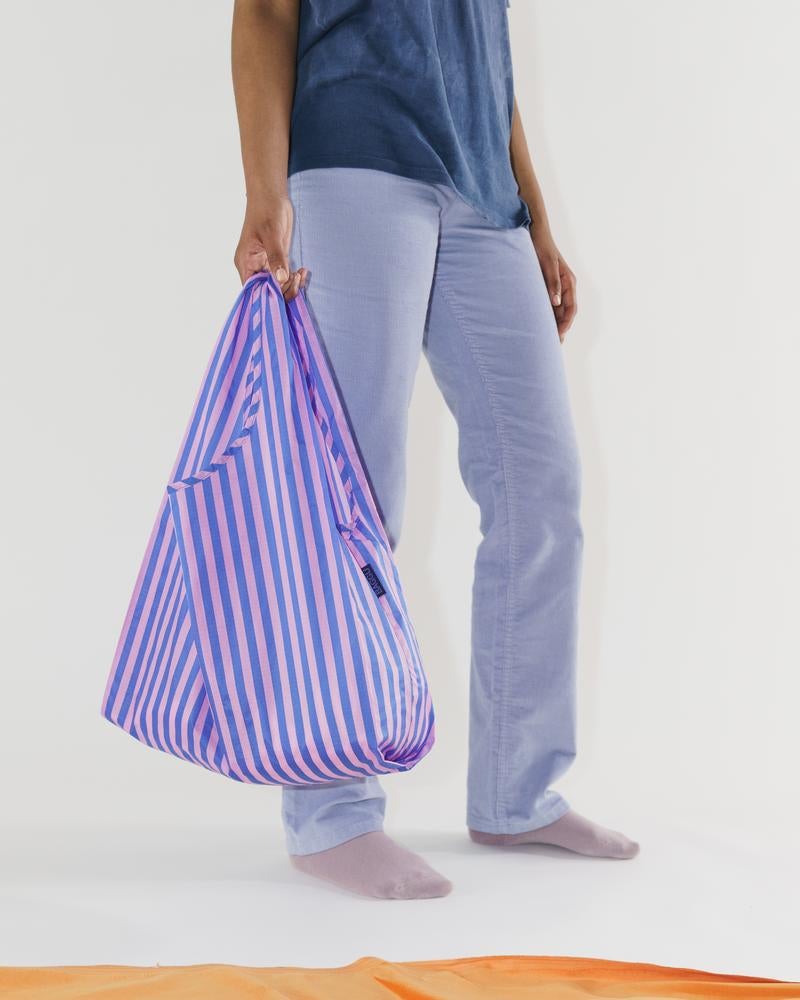 Baggu + Standard Pink and Blue Stripe Baggu