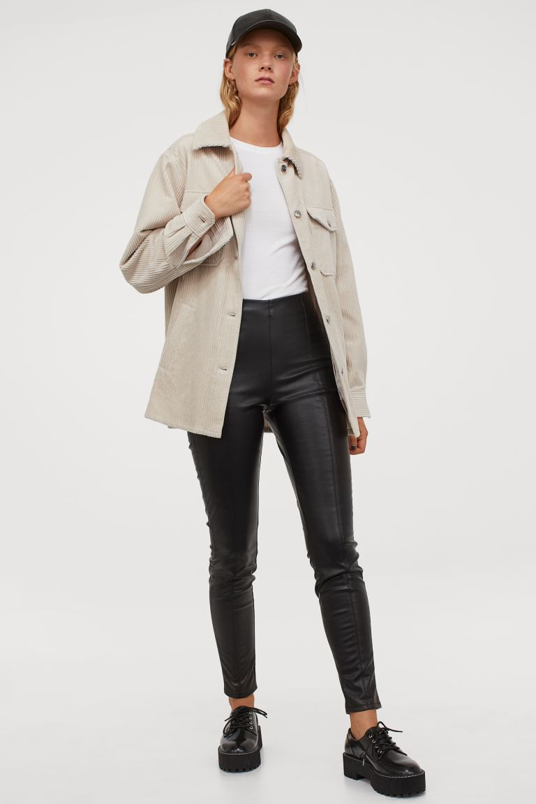 H&M + Faux Leather Leggings