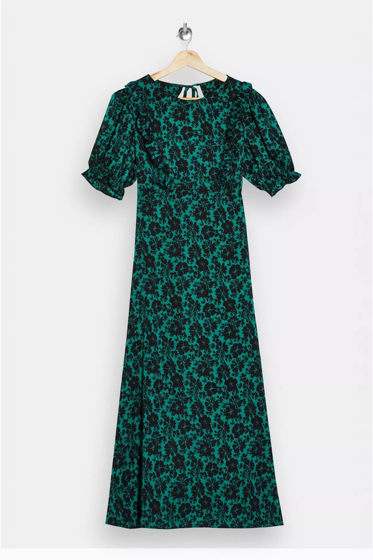 topshop green floral midi dress