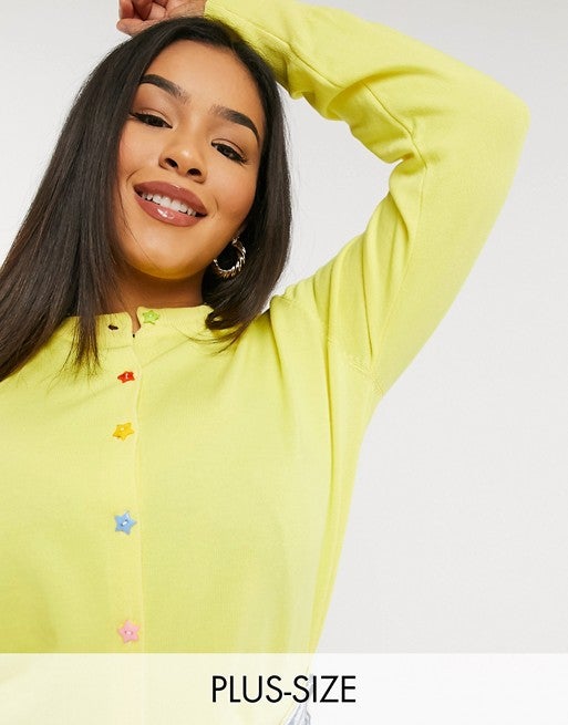 daisy street contrast 90's fitted cardigan
