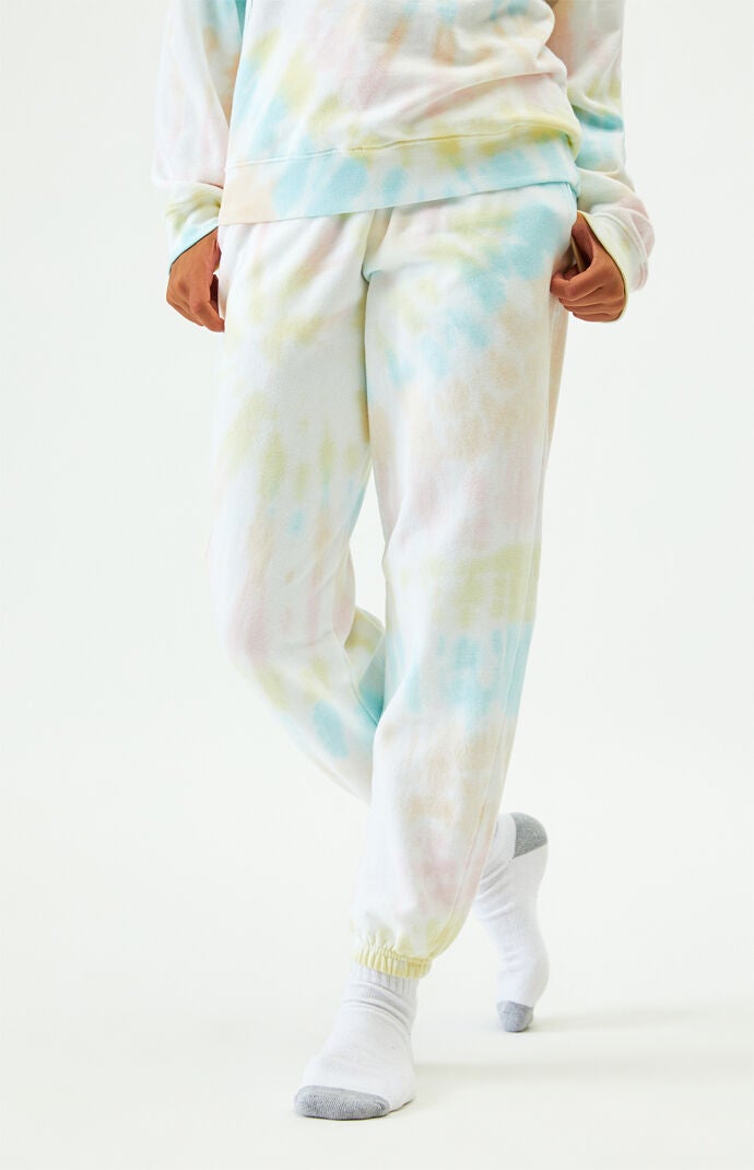 pastel tie dye sweatshirt and sweatpants set