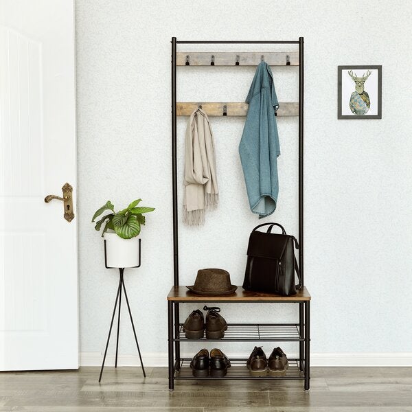 Parke hall tree with 2025 shoe storage williston forge