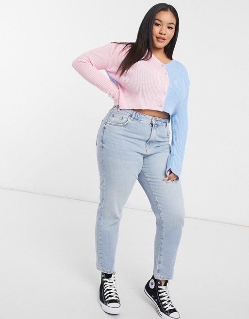 daisy street contrast 90's fitted cardigan