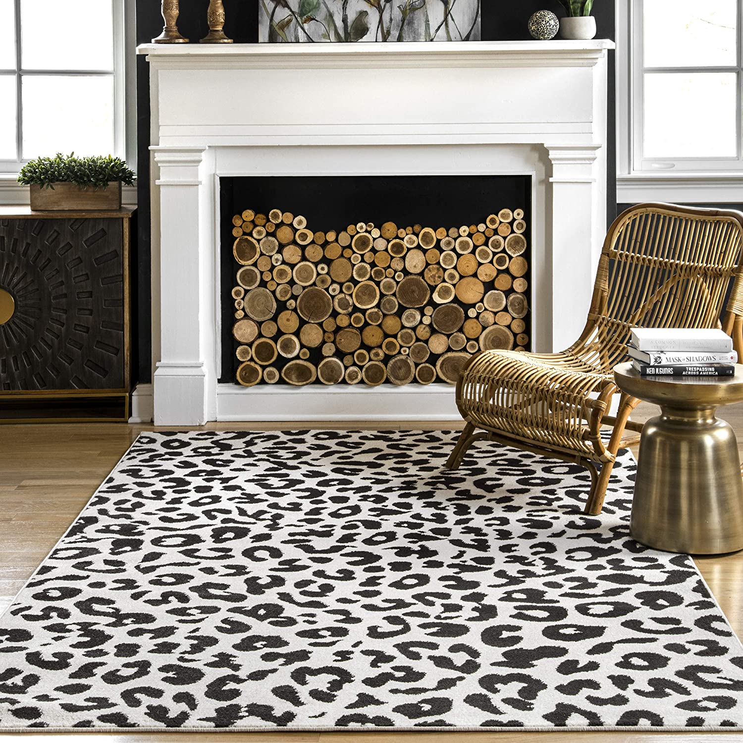 Ultra Soft Indoor Area Rug Runner Blue Leopard Print and Gold Texture Fluffy Area Rugs for Living Room Small Carpets for Home Decor Bathroom Play Room Children Nursery Rug 2x3 Feet 