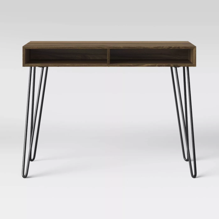 Desk pins. Hairpin Legs золотые белый стол. Minotti Carson writing Desk.