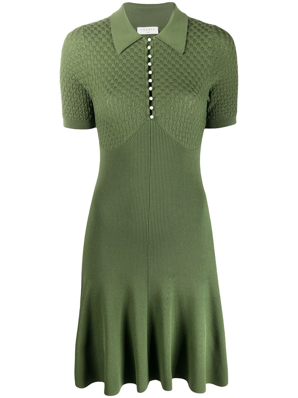 Sandro Paris + Knitted Polo Dress