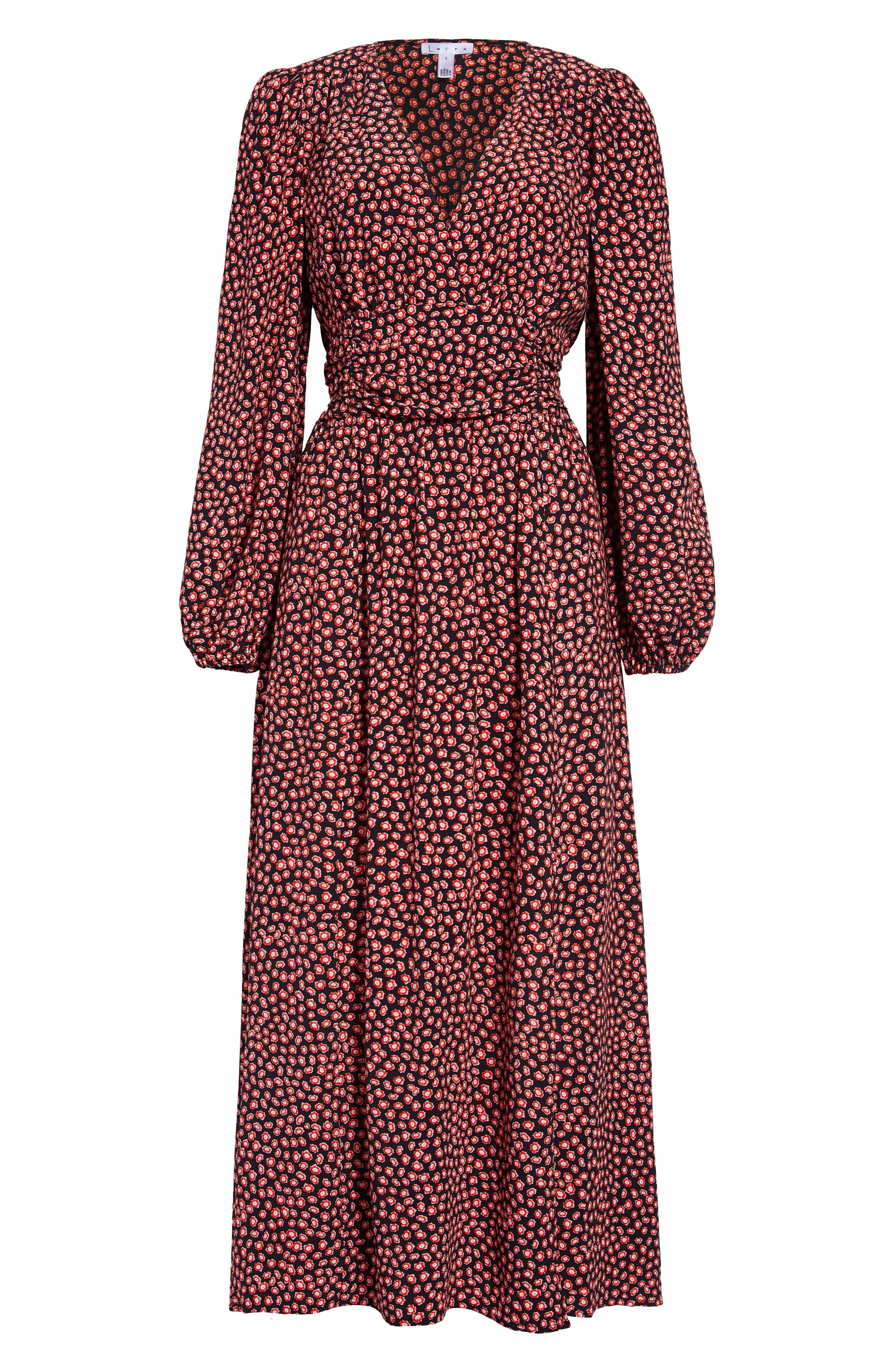 leith print midi dress