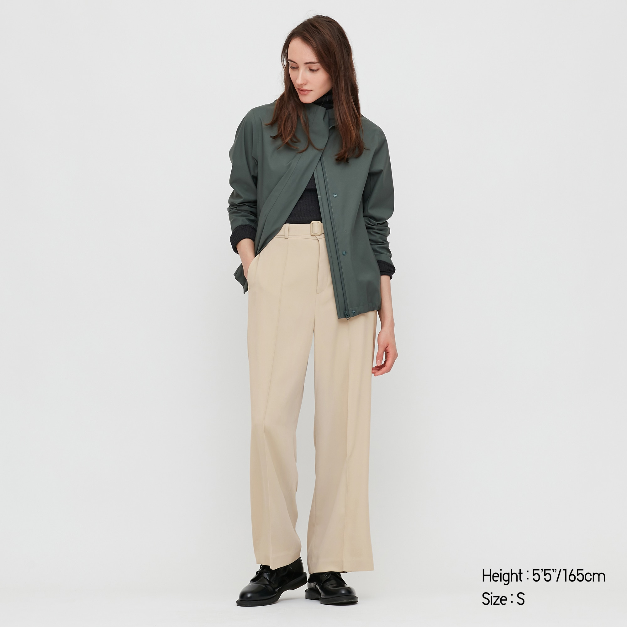 uniqlo belted linen rayon wide pants