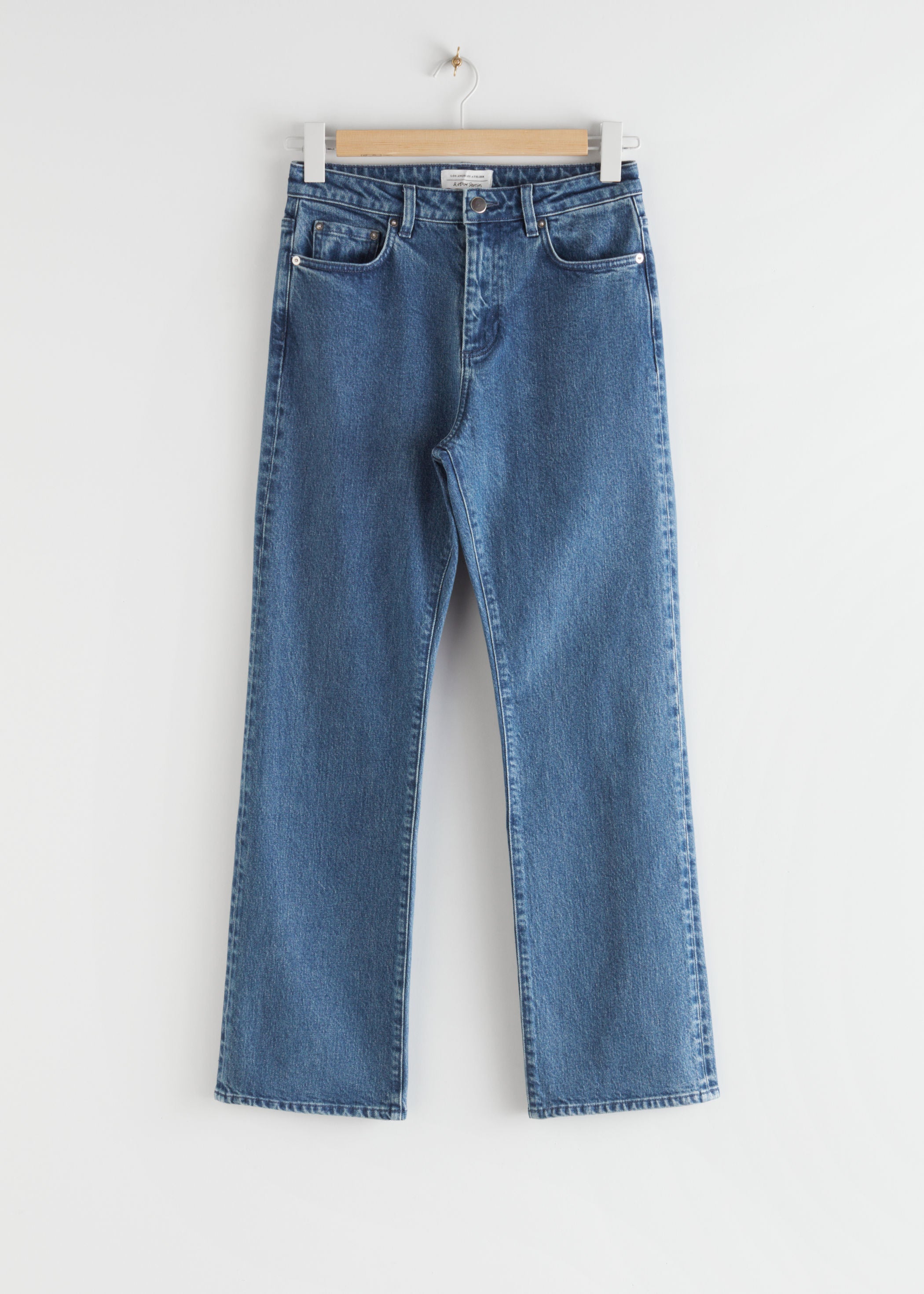straight cropped high rise jean