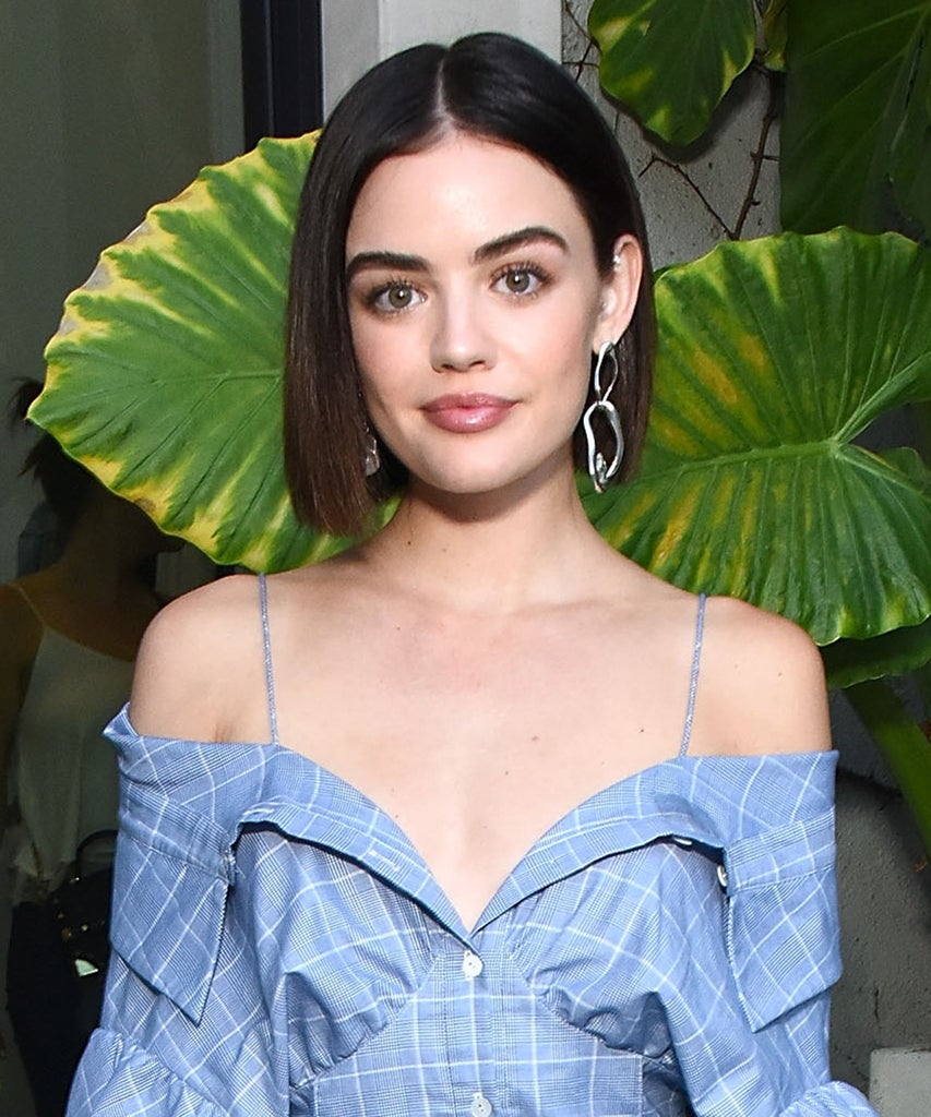 Lucy Hale Just Dyed Her Hair From Jet-Black To Bright-Red — In Her Kitchen Sink