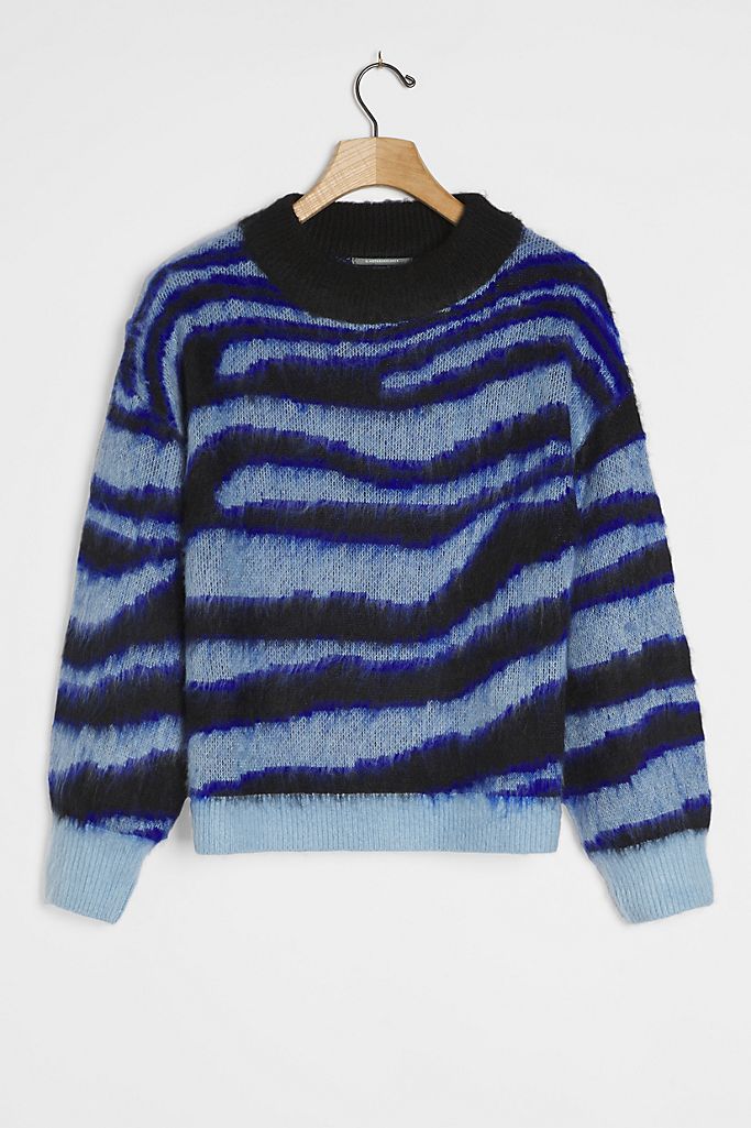 Anthropologie + Salma Striped Eyelash Sweater