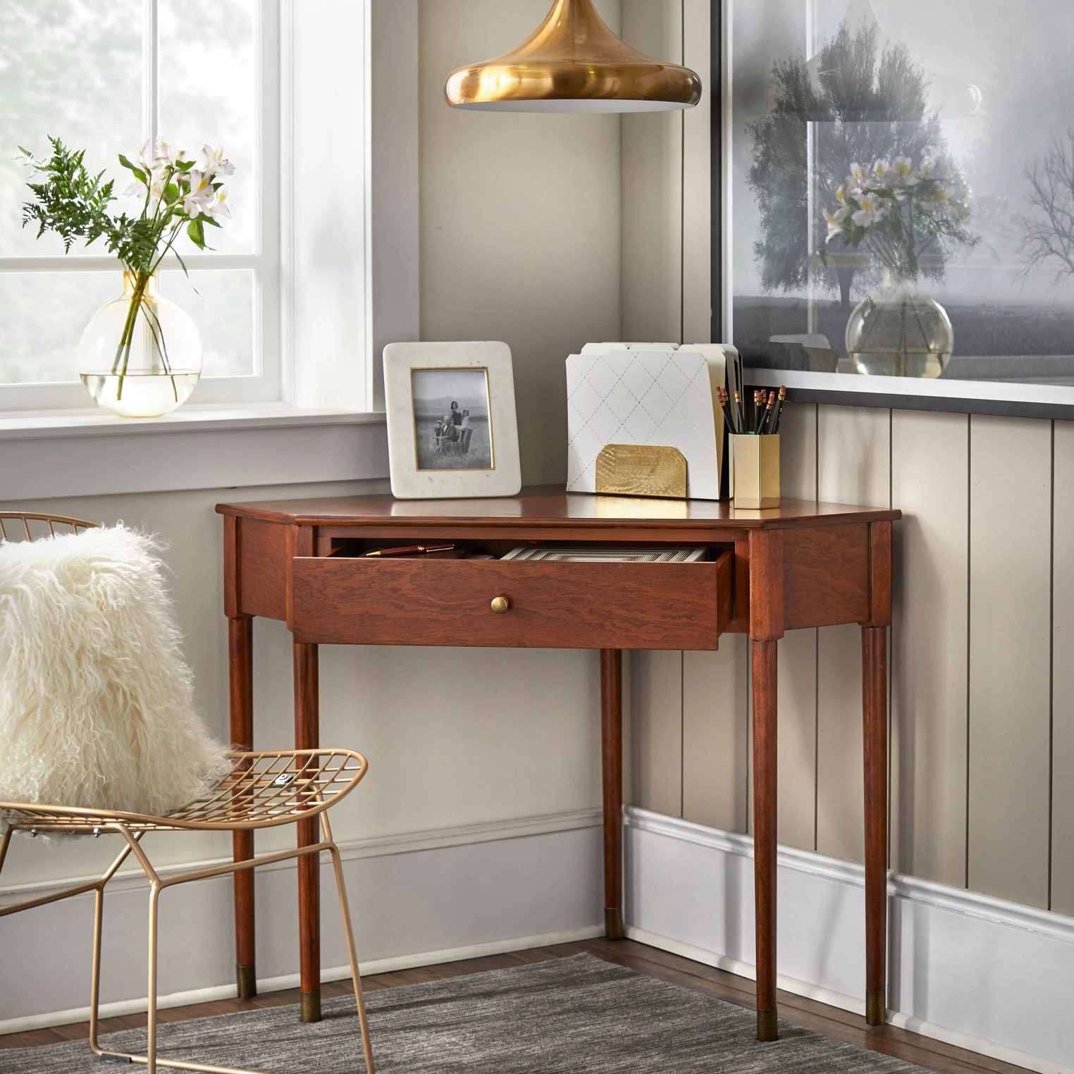 Corner mid century discount desk