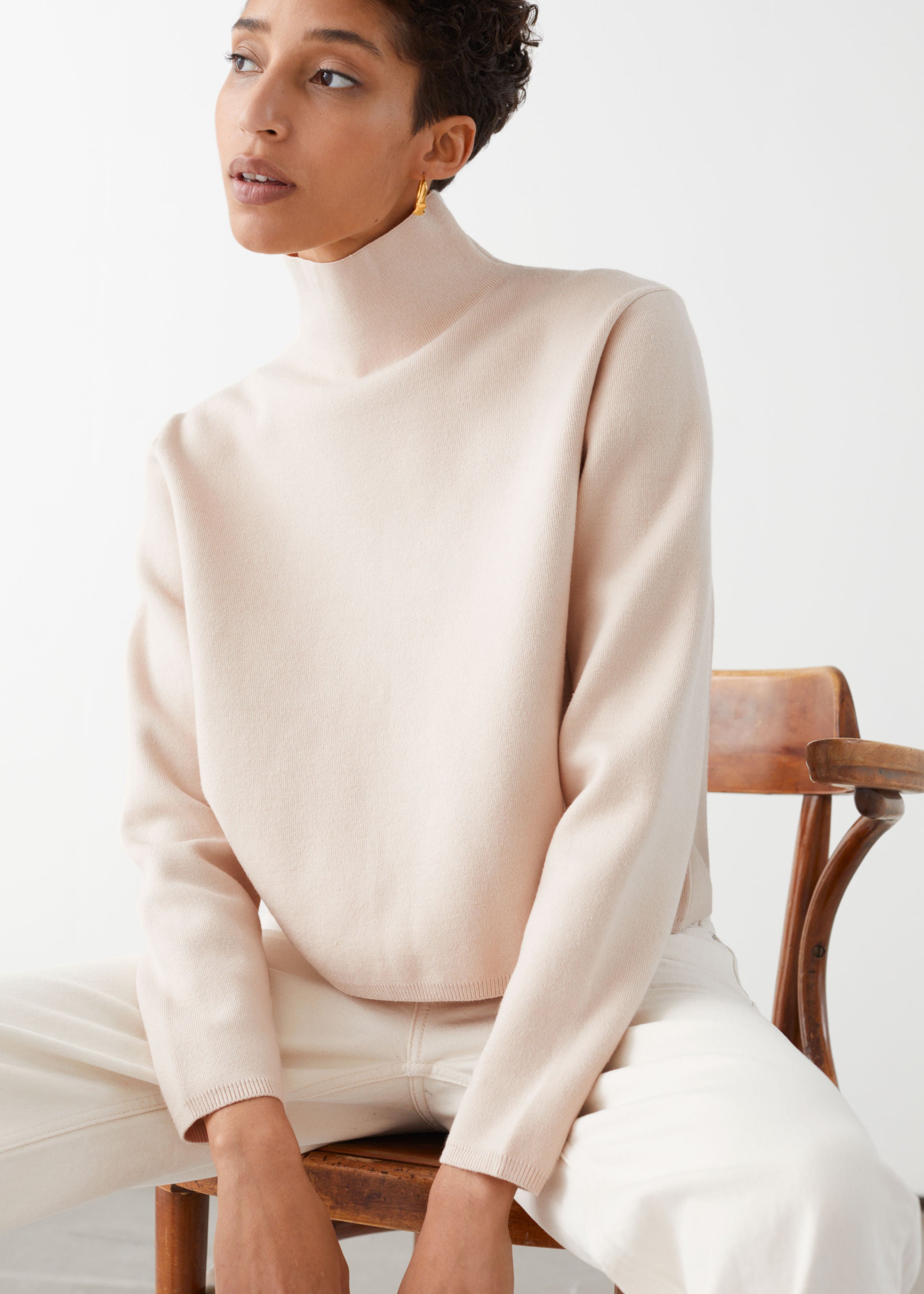 Other Stories Cropped Relaxed Fit Turtleneck