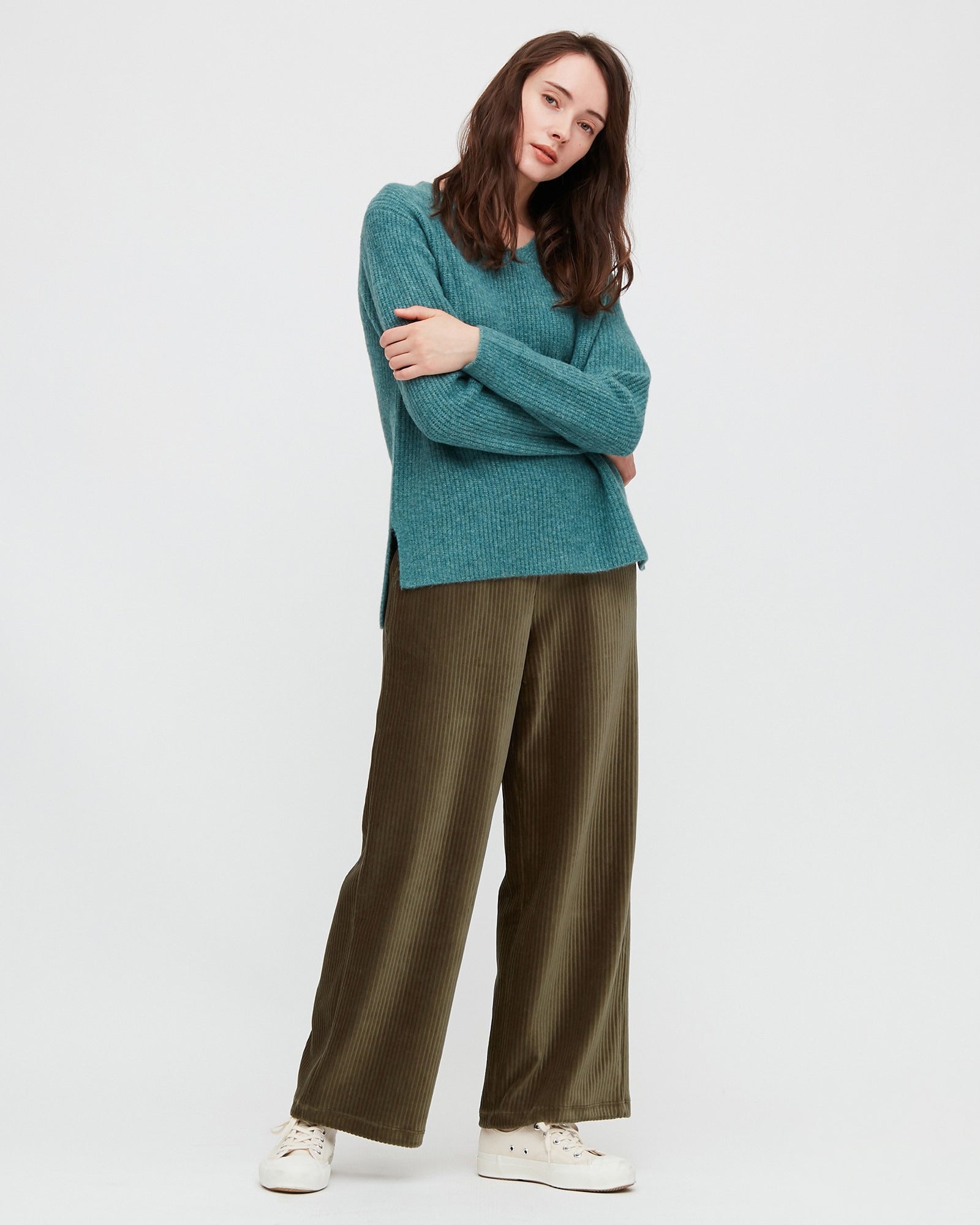 Uniqlo + Corduroy Wide Fit Straight Leg Trousers