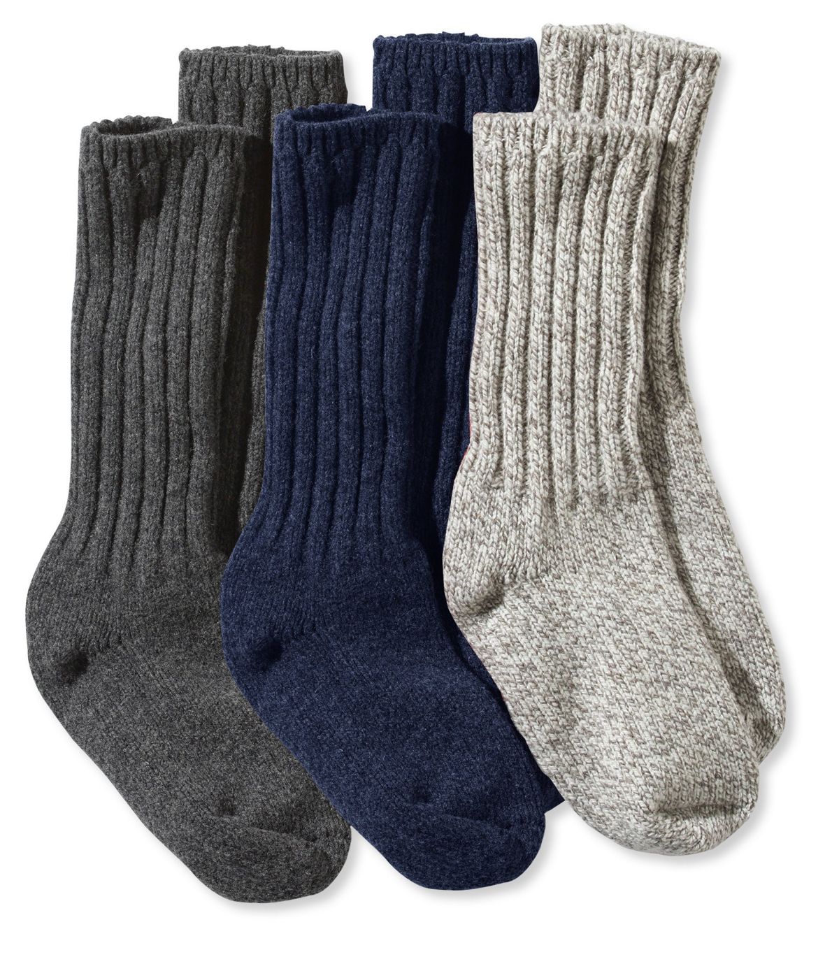 L.L. Bean + Adults’ Wool Ragg Sock Gift Set, 10″ ThreePack