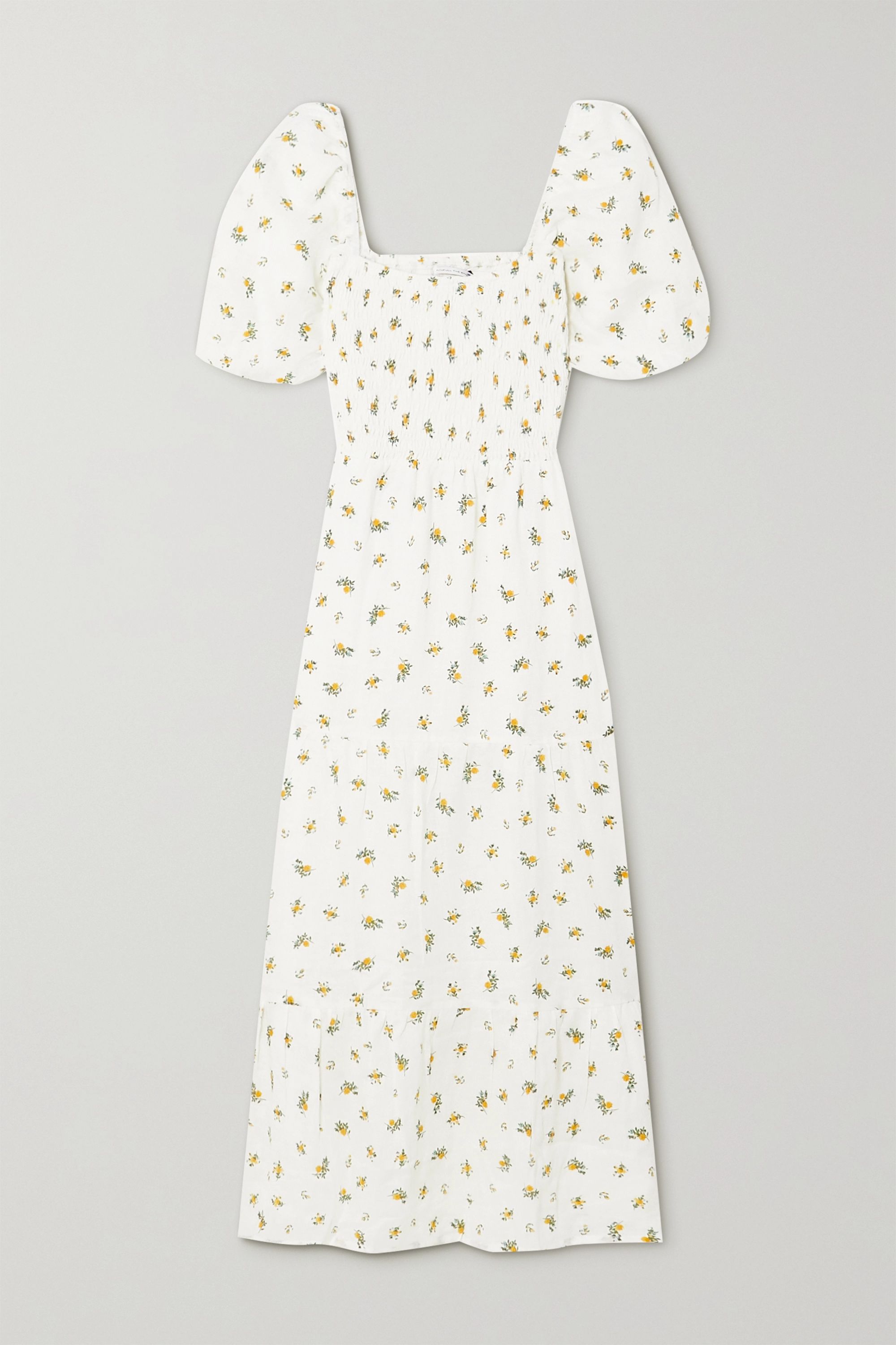 Faithfull the Brand + Gianna Shirred Tiered Floral-Print Linen Dress