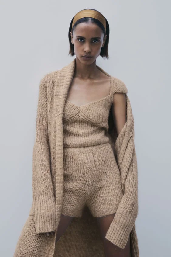 Zara + Limited Edition Wool Blend Knit Shorts