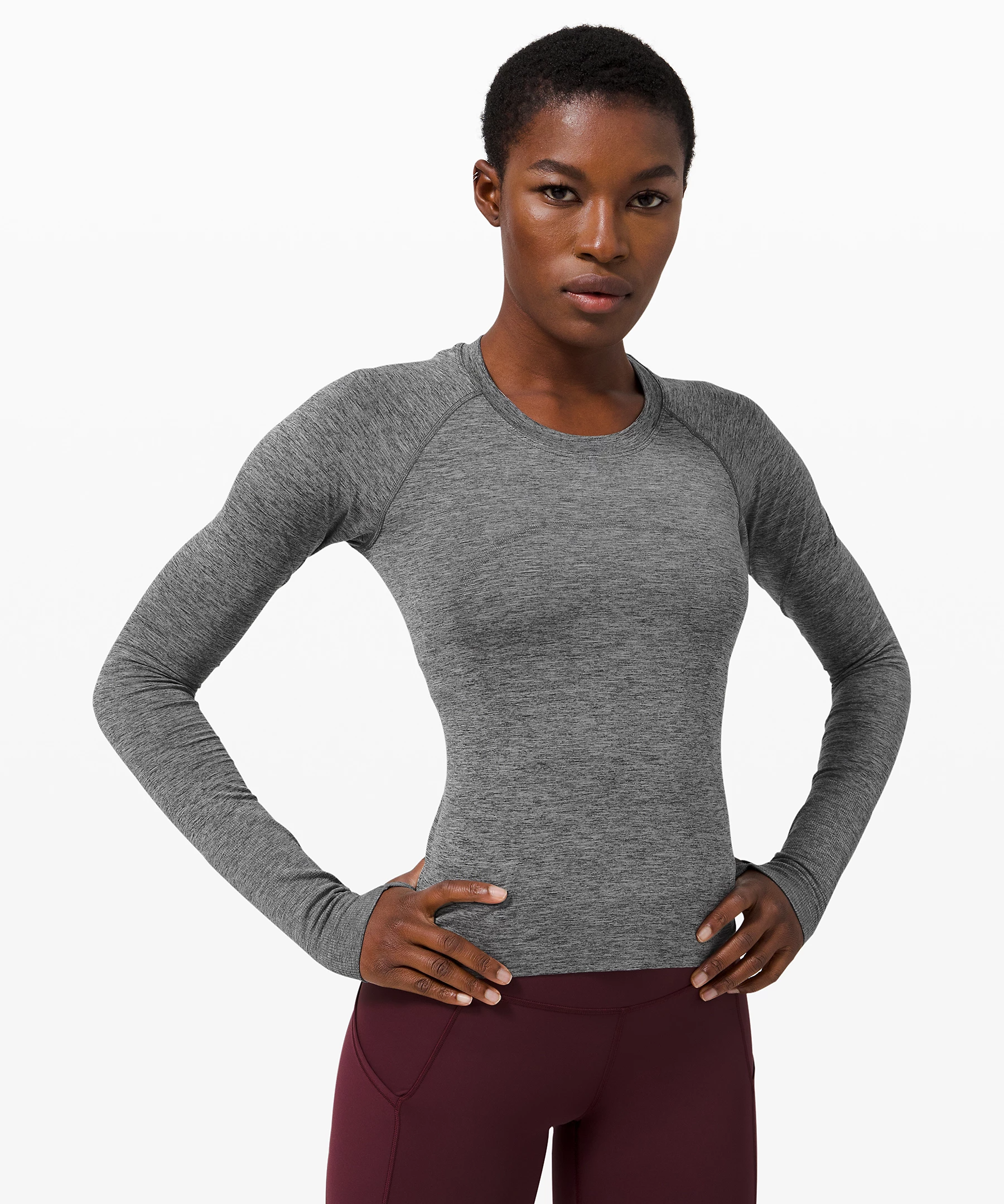 Womens Cute Workout Clothes Long Sleeve with Thumbhole Yoga Tops Exercise Gym Running Shirt