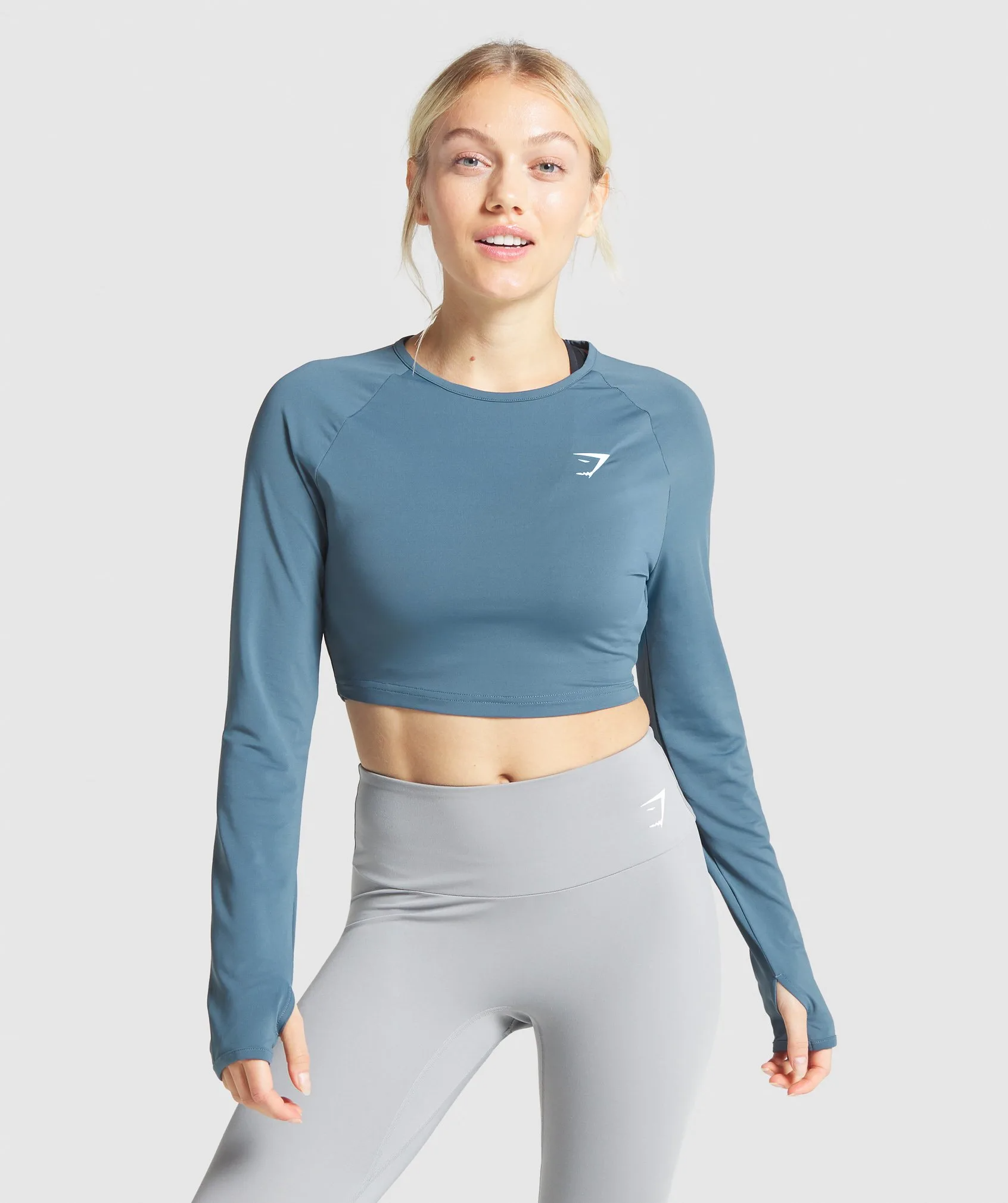 SHAPERIN Women's Sports Tops Long Sleeve Fitness Crop Top Sport Yoga Shirt Push Up Compression Sportswear Tops Running Shirt Long Sleeve Sports Shirt for Gym Workout