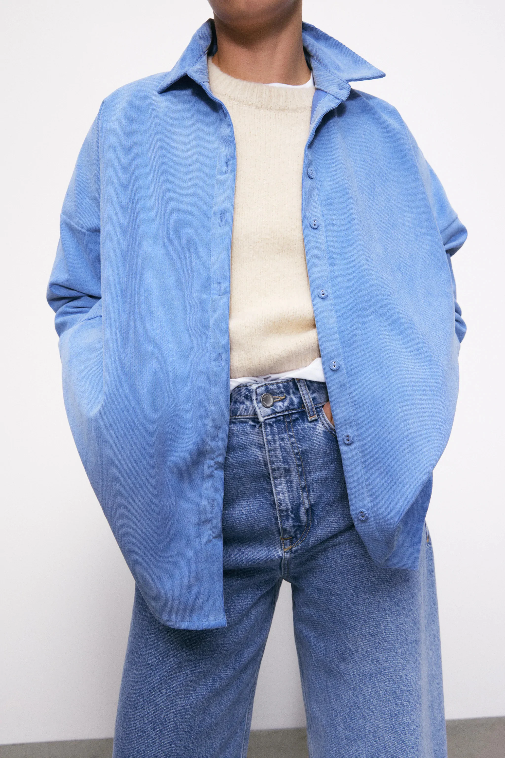Zara oversized 2025 corduroy jacket