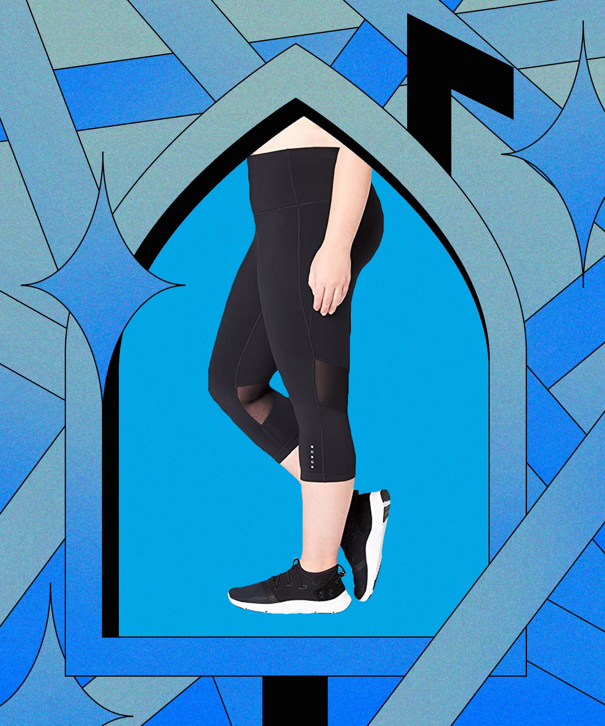 Athleta Black Capri Leggings, Has mesh panels with