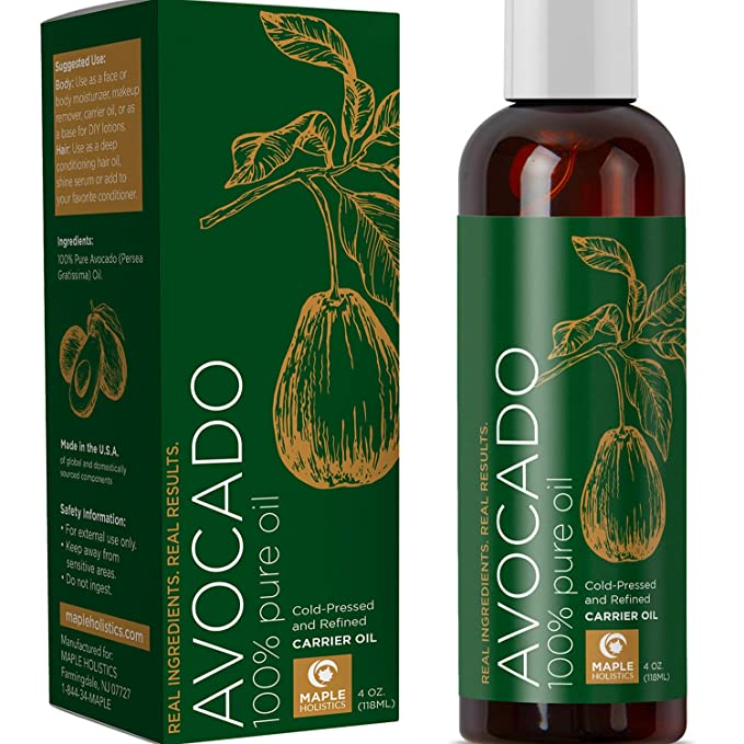 Maple Holistics + 100% Pure Avocado Oil, Moisturizer For Hair Face & Skin Maple Holistics + 100% Pure Avocado Oil, Moisturizer For Hair Face & Skin