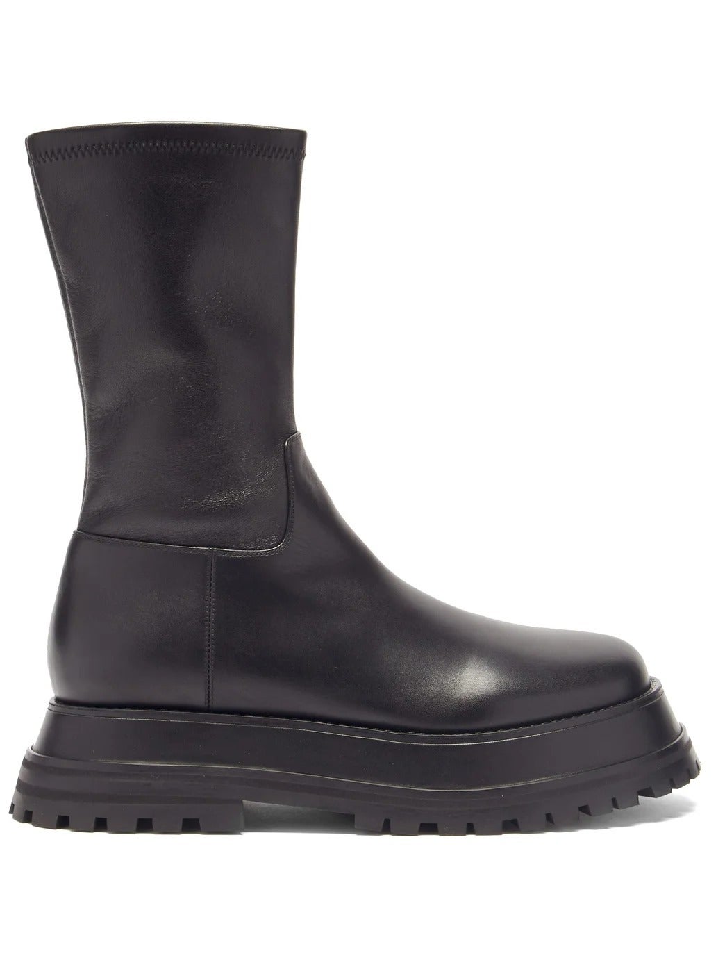 Burberry + Hurr Exaggerated Sole Leather Ankle Boots
