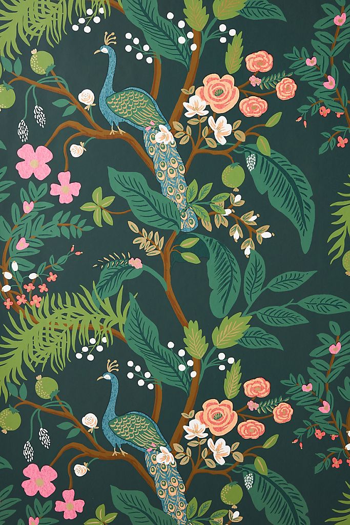 RI5174  Rifle Paper Co WallpaperPeacock