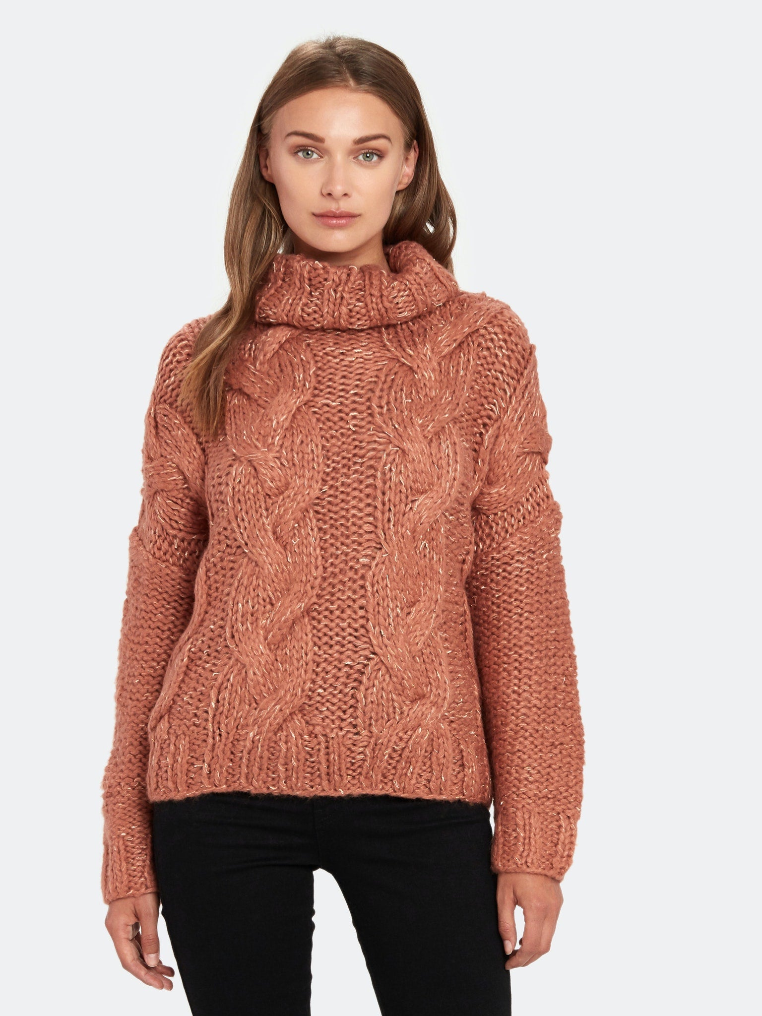 Moon River + Cable Knit Turtleneck Sweater