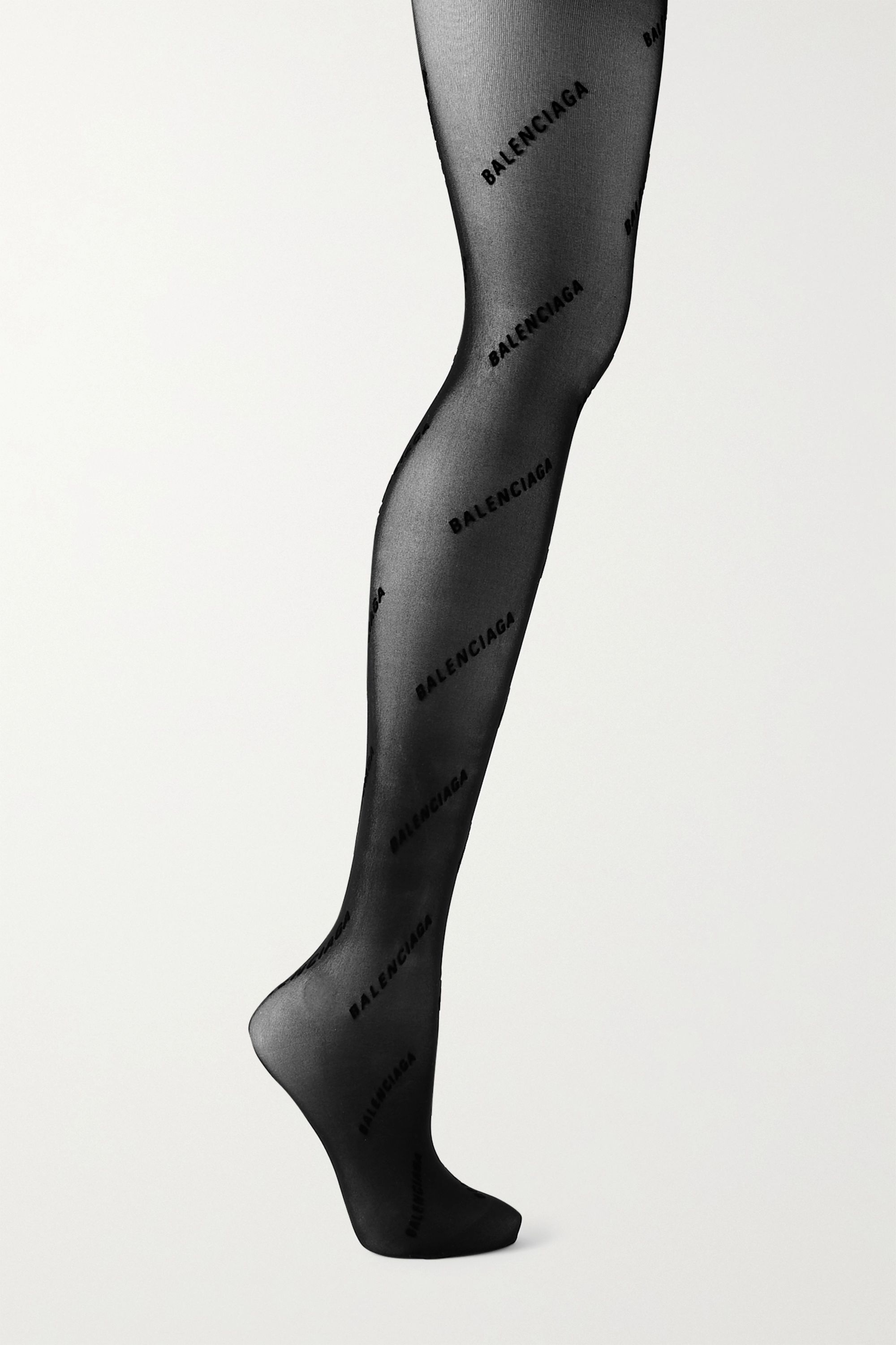 Accessories, Lv Cc Monogram Charcoal Logo Nylon Pantyhose Black Tights