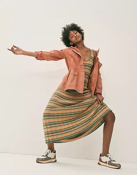 madewell striped tank dress