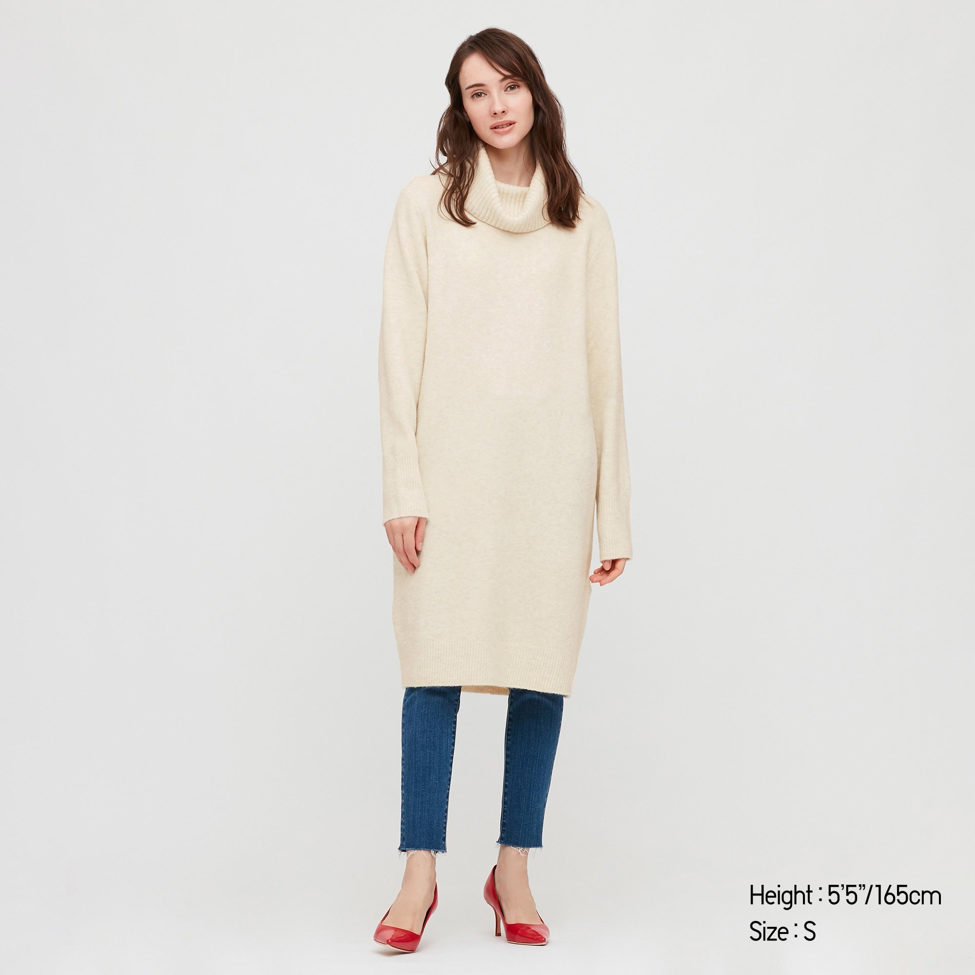 Uniqlo Souffle Yarn Turtleneck Long Sleeve Dress