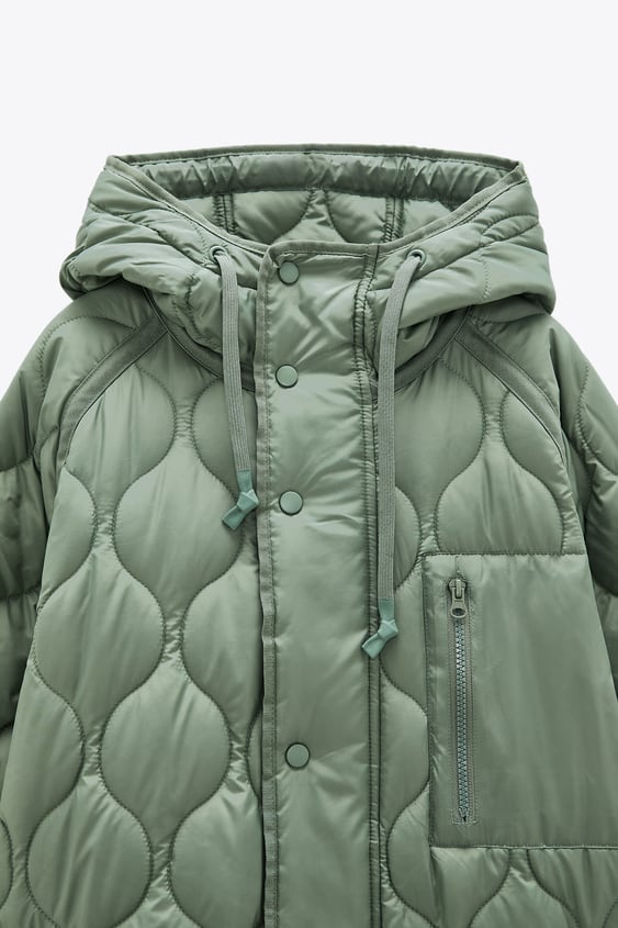 quilted coat with water and wind protection