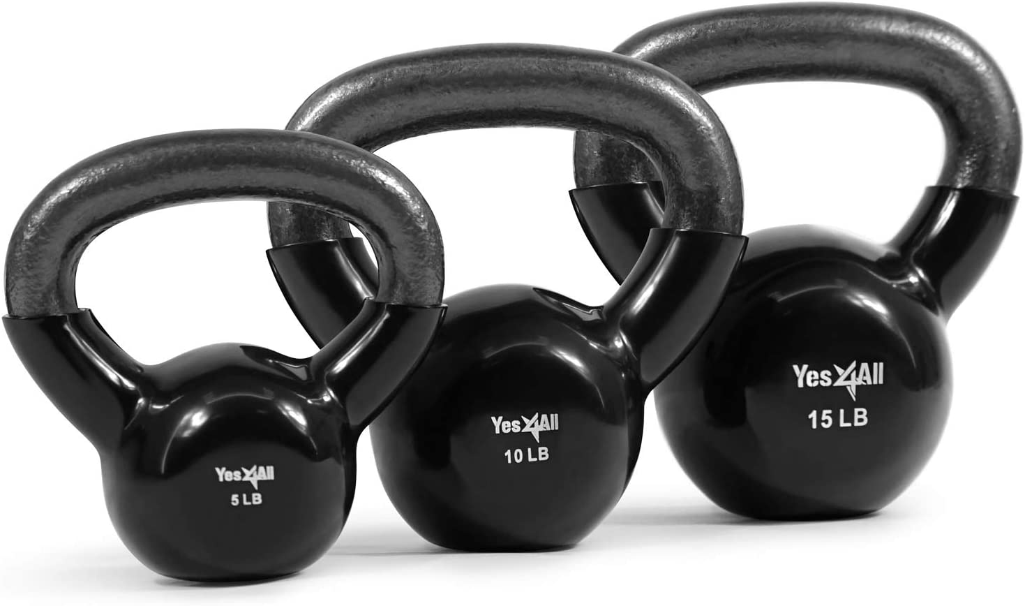 Yes4All + Combo Coated Kettlebell Set of Weights