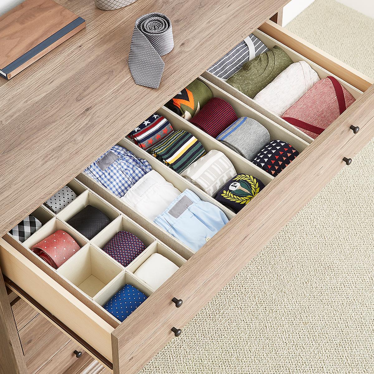 Container Store + Cambridge 8-Section Drawer Organizer Linen