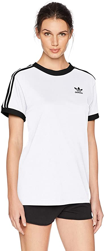 adidas t shirt 3 stripes white